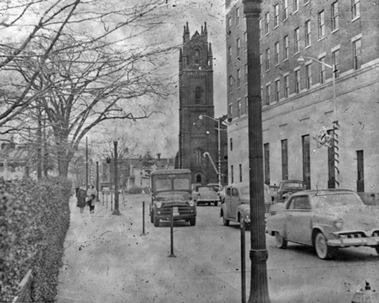 Stamford Baptist Church 1954, view from Broad Street looking East