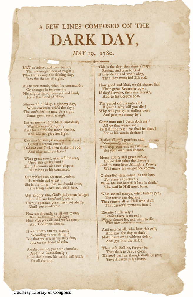 A Dark Day Poem, May 19, 1780