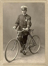 Arnold Kurth, Badge number one, first bicycle policeman