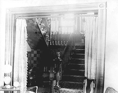 The Judd Home on Glenbrook Avenue, staircase, c. 1907