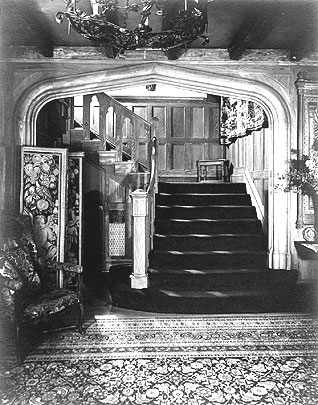 Laurel Lake Lodge on Scofieldtown Road, main entrance hall, c. 1930