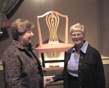 Mrs.Coley and Margaret Bowen, curator for the chair exhibit