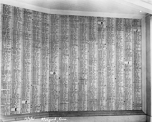 photograph of a section of the service roll, Connecticut State Library