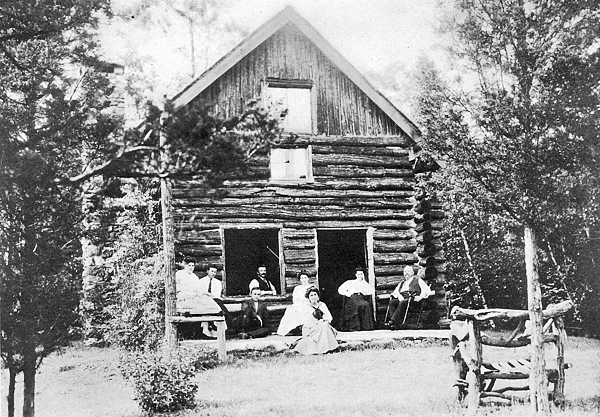MR. FITCH A. HOYT'S CABIN 'WAWONAISSA' IN THE WOODS