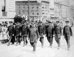 Chief Bill Brennan leading his troops at a parade