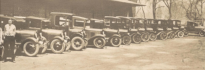 Diamond Ice Company delivery trucks, c. 1920