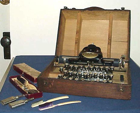 Blickensderfer portable typewriter with case and tools