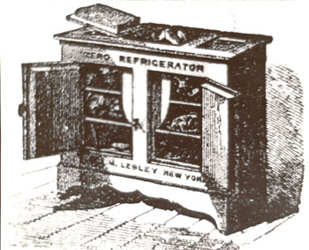 drawing of an early icebox
