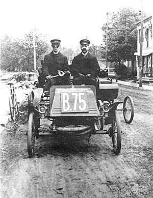 Joe Mechaley & Belden Brown in a Standard 1902 in an undated photo