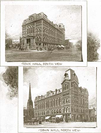 photos of the town hall, from the book, click here for enlarged views