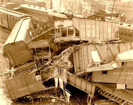 Train Wreck on Atlantic Street Bridge April 30, 1935