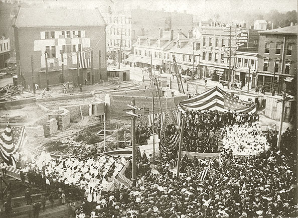 laying of the corner stone for the new townhall