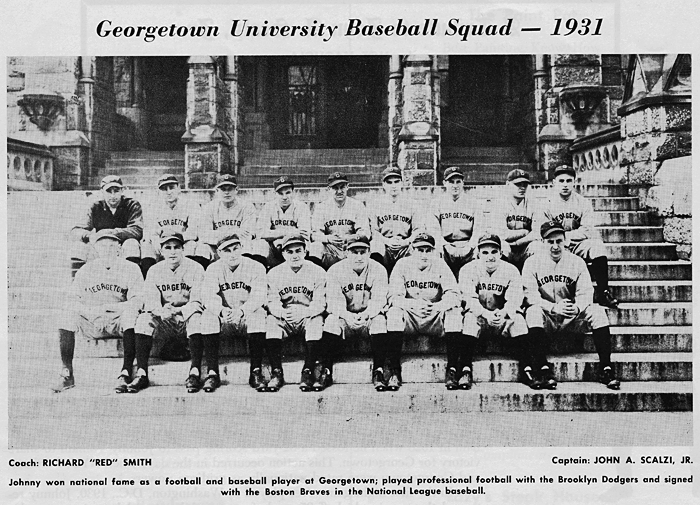 Georgtown University Baseball Sqad, 193 - Captain: John Scalzi, Jr.