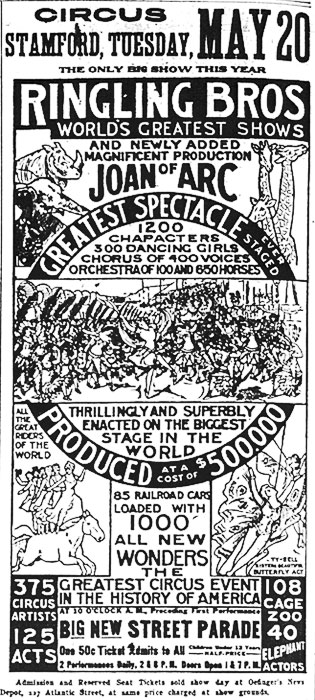 Ringling Brothers Ad, May 1913
