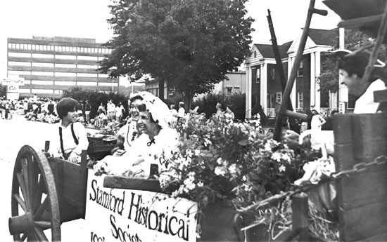 tStamford Historical Society's Wagon, Kay Small and Josephine Deming