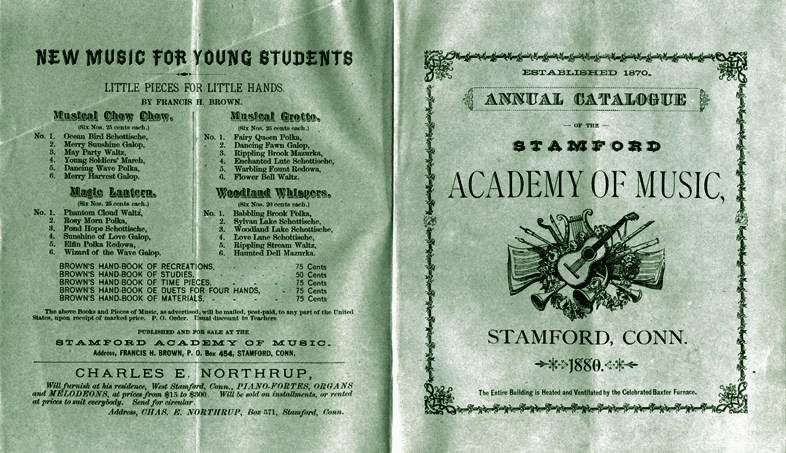 1880 Stamford Academy of Music School brochure