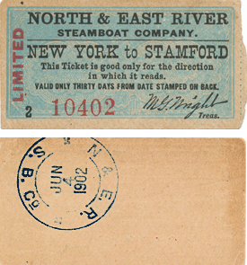 New York to Stamford ferry ticket