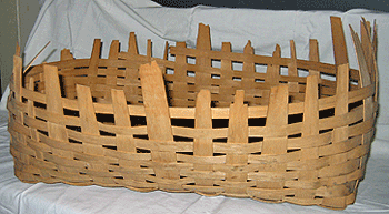 an unfinished basket by Rollo Waters, from the Society's collection