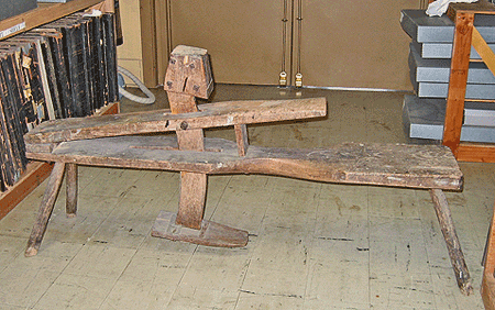 Rollo Waters' workbench from the Society's collection