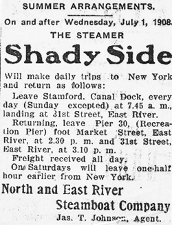 Shady Side summer schedule 1908